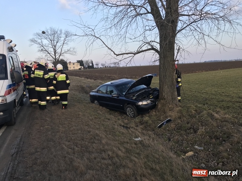 Zdjęcie w galerii na portalu naszraciborz.pl: Volvo uderzyło w drzewo na DW 416  wiadomości z regionu