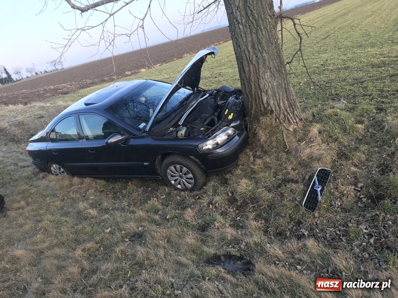 Zdjęcie w galerii na portalu naszraciborz.pl: Volvo uderzyło w drzewo na DW 416  wiadomości z regionu