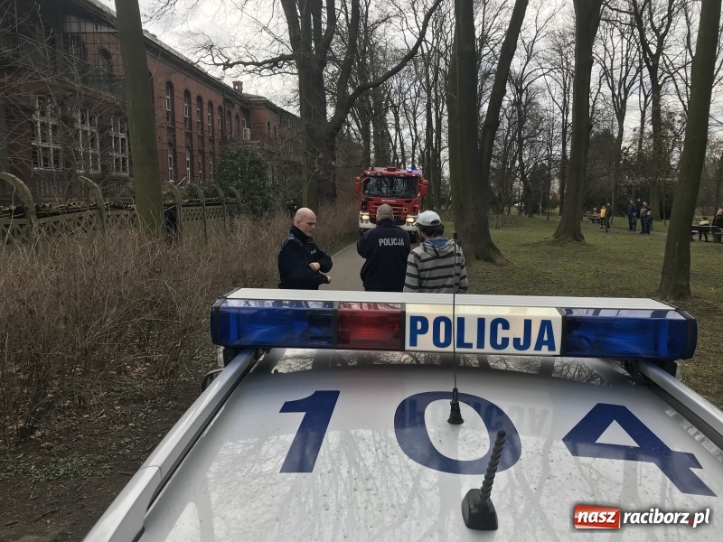 Zdjęcie w galerii na portalu naszraciborz.pl: Pożar na terenie starego szpitala  wiadomości z regionu