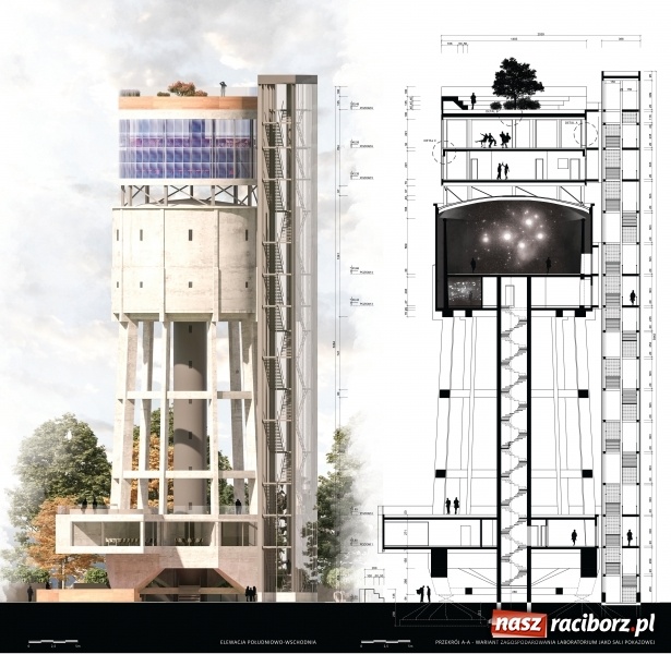 Zdjęcie w galerii na portalu naszraciborz.pl: Wieża ciśnień - laboratorium nowych technologii  wiadomości z regionu