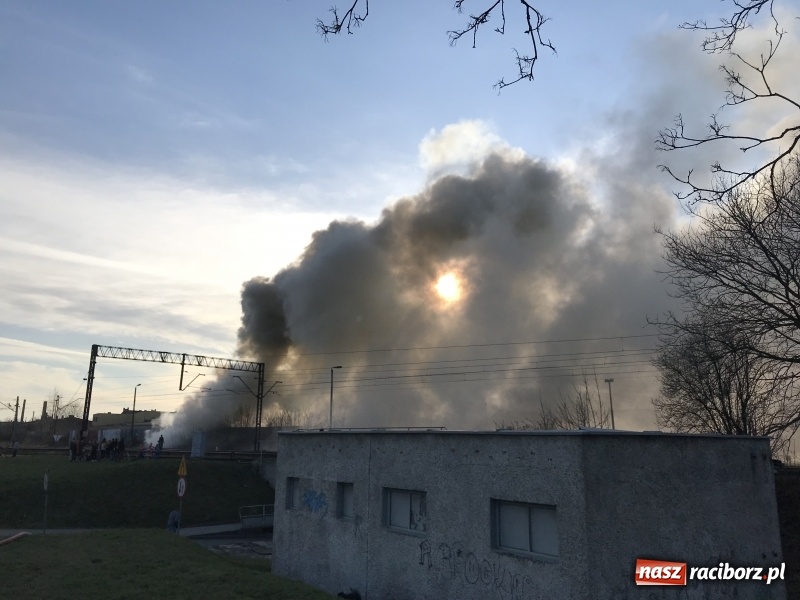 Zdjęcie w galerii na portalu naszraciborz.pl: Pożar składowiska opon i koparki przy ulicy Eichendorffa FOTO i WIDEO wiadomości z regionu