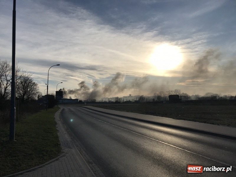 Zdjęcie w galerii na portalu naszraciborz.pl: Pożar składowiska opon i koparki przy ulicy Eichendorffa FOTO i WIDEO wiadomości z regionu