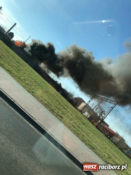 Zdjęcie w galerii na portalu naszraciborz.pl: Pożar składowiska opon i koparki przy ulicy Eichendorffa FOTO i WIDEO wiadomości z regionu