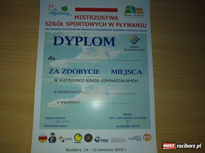 Zdjęcie w galerii na portalu naszraciborz.pl: Pływanie. Drugie miejsce Gimnazjum Mistrzostwa Sportowego w Raciborzu  wiadomości z regionu