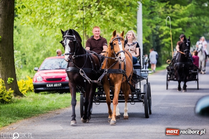 Zdjęcie w galerii na portalu naszraciborz.pl: Konny korowód podczas drugiego dnia majówki w Kornicach wiadomości z regionu