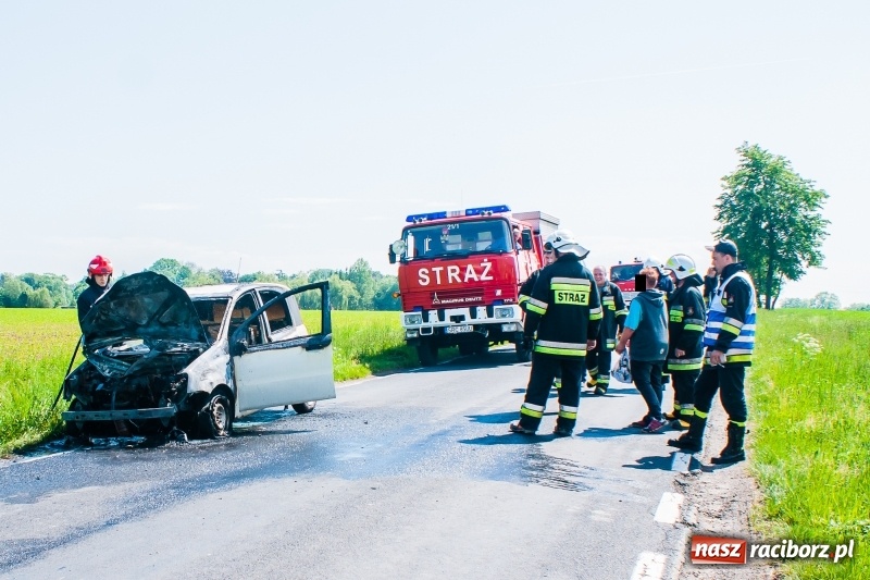 Zdjęcie w galerii na portalu naszraciborz.pl: Fiat panda spłonął na drodze Wojnowice-Lekartów wiadomości z regionu