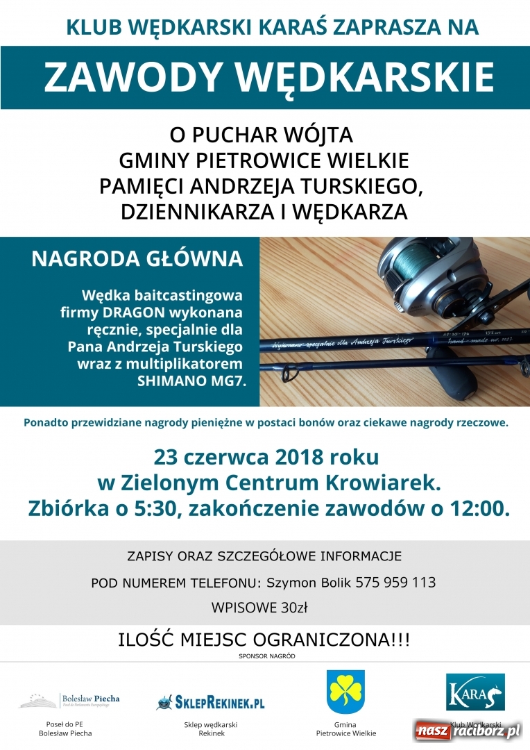 Zdjęcie w galerii na portalu naszraciborz.pl: Klub Karaś zaprasza na wędkowanie do Krowiarek wiadomości z regionu