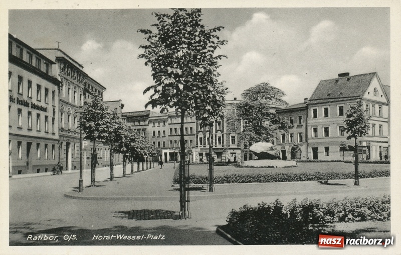 Zdjęcie w galerii na portalu naszraciborz.pl: Z placu Wolności znikają drzewa. Jak wyglądały dawniej, jak wyglądają dziś  wiadomości z regionu