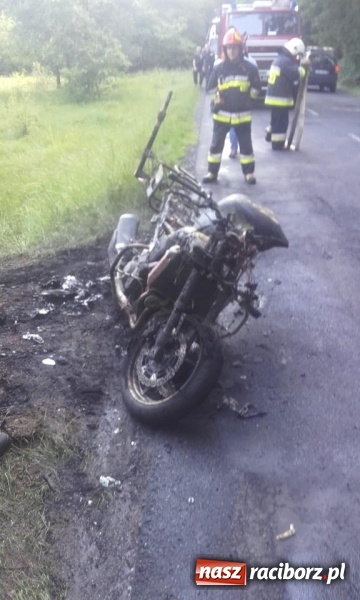 Zdjęcie w galerii na portalu naszraciborz.pl: Wyciek paliwa powodem pożaru motocykla  wiadomości z regionu
