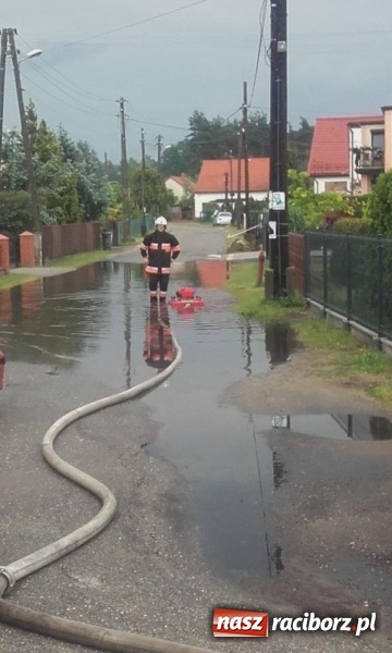Zdjęcie w galerii na portalu naszraciborz.pl: Zalany garaż i jezdnia. Strażacy usuwali skutki ulewy wiadomości z regionu