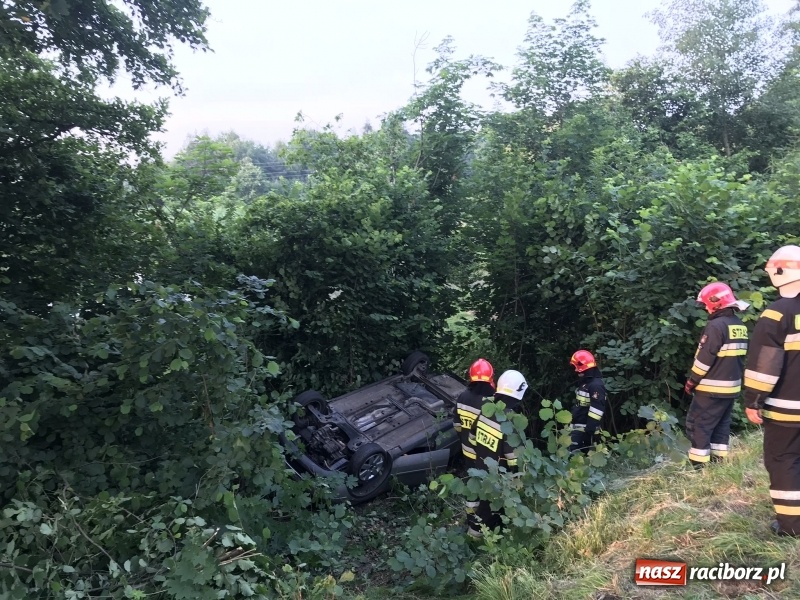 Zdjęcie w galerii na portalu naszraciborz.pl: Dachowanie forda na trasie Racibórz-Rybnik  wiadomości z regionu