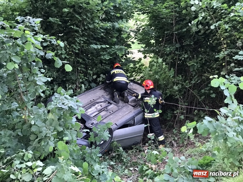 Zdjęcie w galerii na portalu naszraciborz.pl: Dachowanie forda na trasie Racibórz-Rybnik  wiadomości z regionu