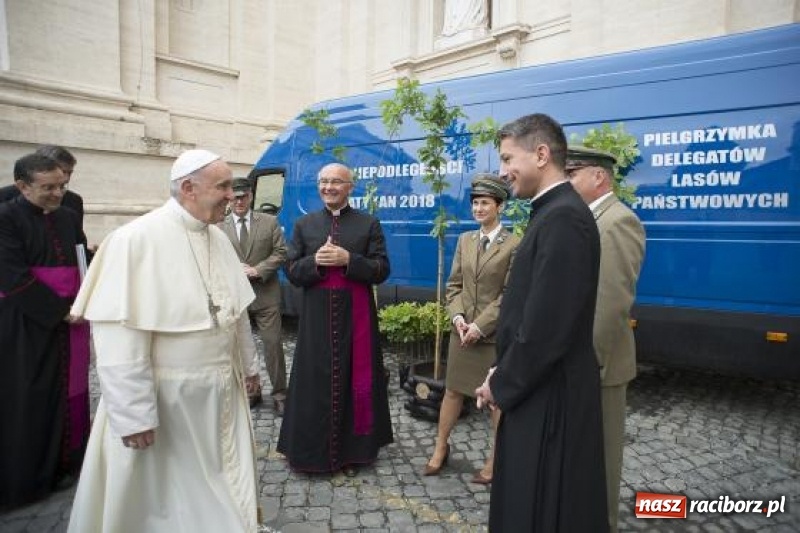 Zdjęcie w galerii na portalu naszraciborz.pl: Franciszki czyli Dęby Niepodległości. Papież poświęcił sadzonki ze szkółki w Nędzy wiadomości z regionu