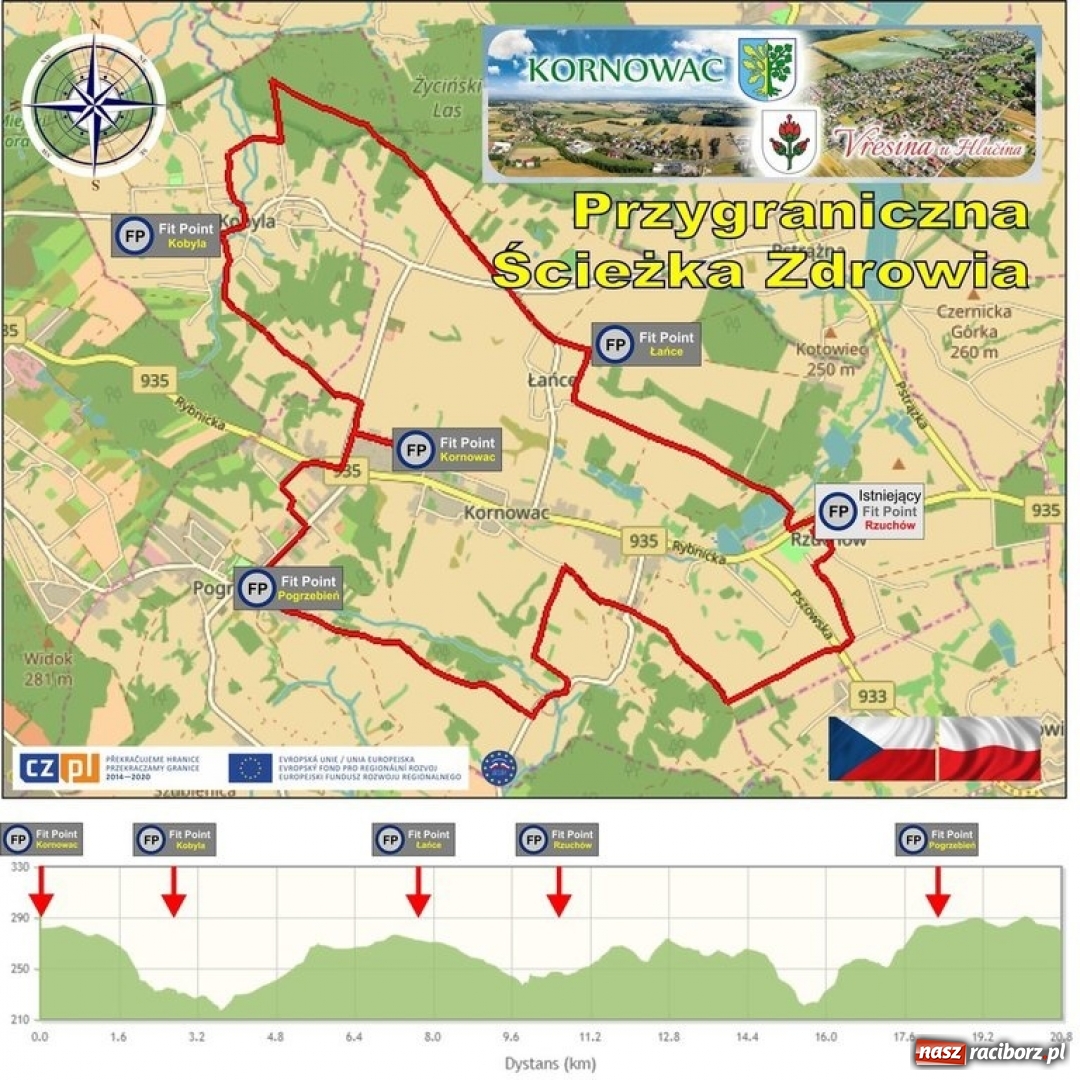 Zdjęcie w galerii na portalu naszraciborz.pl: Gmina Kornowac tworzy ścieżki rowerowe z fit pointami wiadomości z regionu