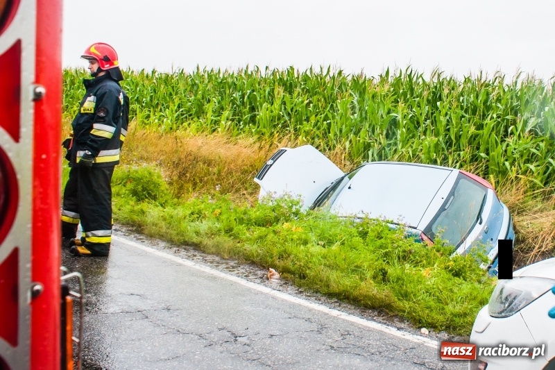 Zdjęcie w galerii na portalu naszraciborz.pl: Kierująca fiatem wypadła z drogi Lekartów-Cyprzanów. W szpitalu dwoje dzieci wiadomości z regionu
