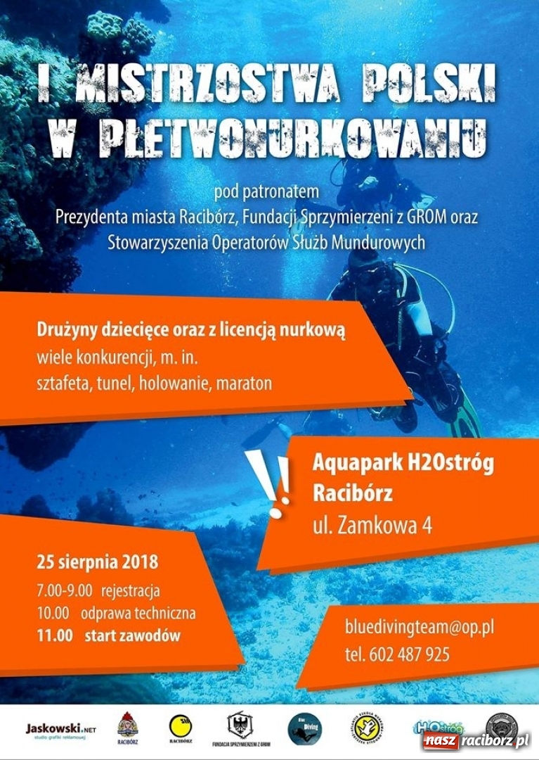 Zdjęcie w galerii na portalu naszraciborz.pl: W Raciborzu odbędą się I Mistrzostwa Polski w Płetwonurkowaniu  wiadomości z regionu