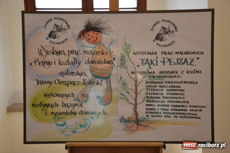 Zdjęcie w galerii na portalu naszraciborz.pl: Barwy i kształty dzieciństwa oraz Taki pejzaż – wernisaż wystawy na Zamku Piastowskim  wiadomości z regionu