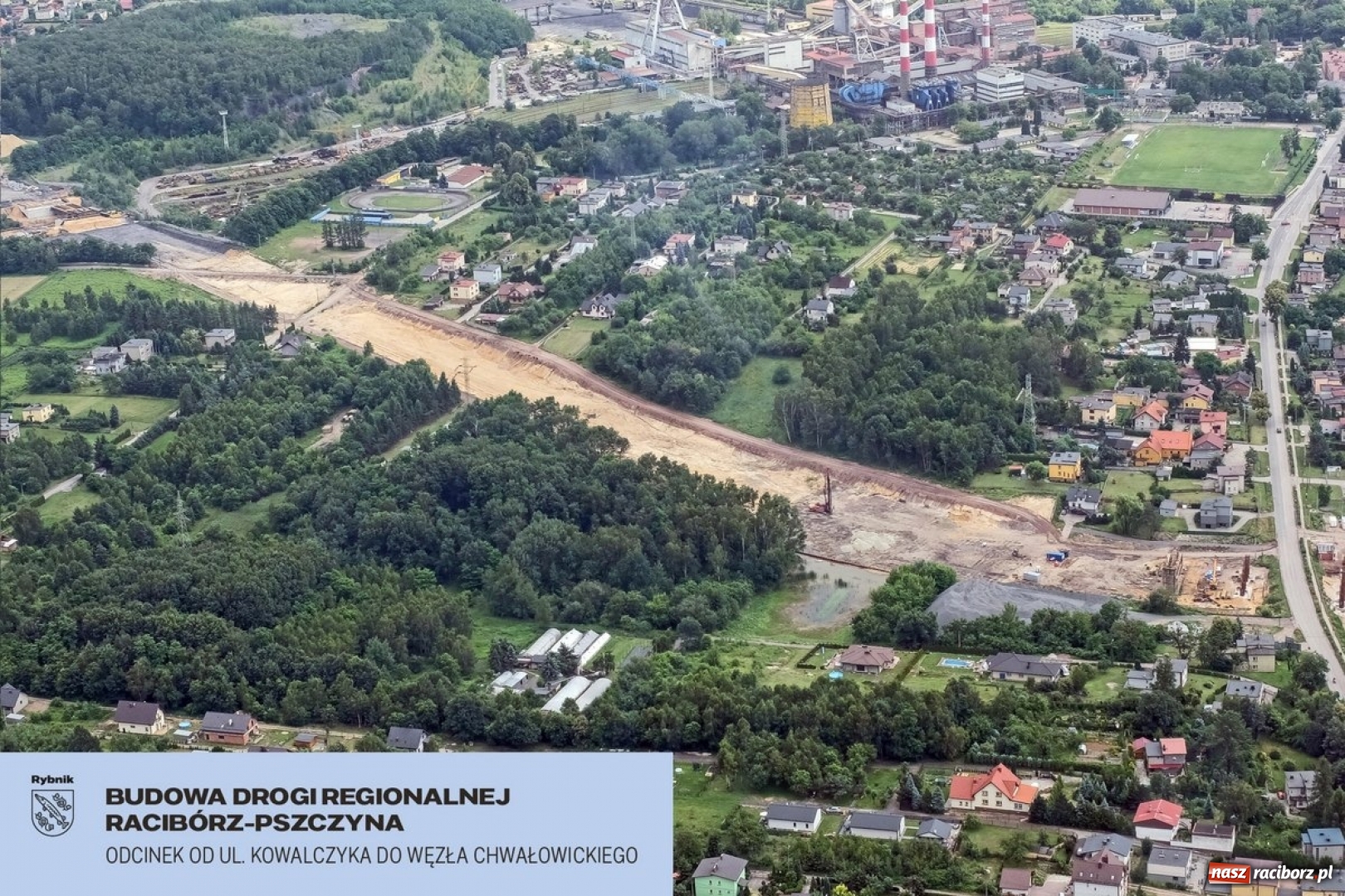 Zdjęcie w galerii na portalu naszraciborz.pl: Gotowy jest pierwszy kilometr drogi Racibórz-Pszczyna wiadomości z regionu