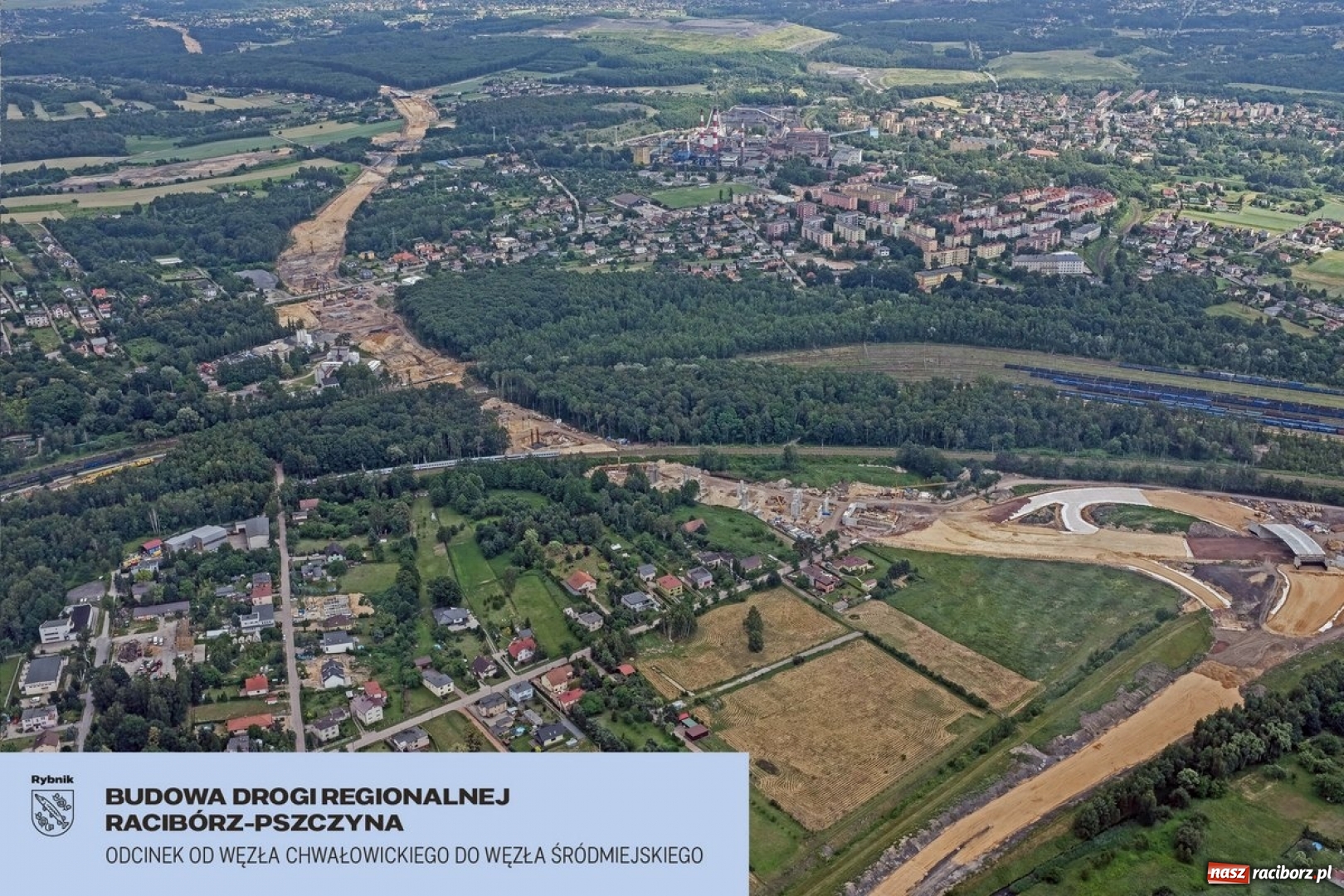 Zdjęcie w galerii na portalu naszraciborz.pl: Gotowy jest pierwszy kilometr drogi Racibórz-Pszczyna wiadomości z regionu