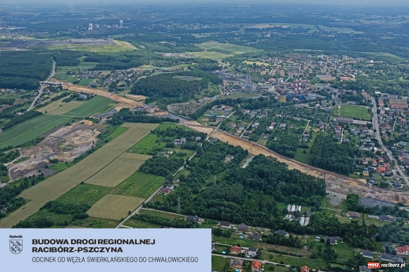 Zdjęcie w galerii na portalu naszraciborz.pl: Gotowy jest pierwszy kilometr drogi Racibórz-Pszczyna wiadomości z regionu