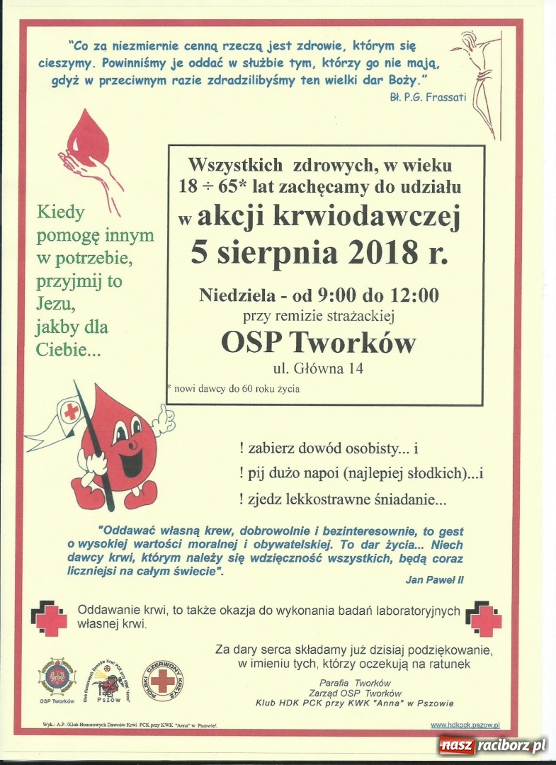 Zdjęcie w galerii na portalu naszraciborz.pl: Akcja krwiodawcza przy OSP Tworków wiadomości z regionu