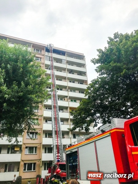 Zdjęcie w galerii na portalu naszraciborz.pl: Racibórz. Pożar na dziesiątym piętrze w bloku przy ul. Mysłowickiej FOTO i WIDEO wiadomości z regionu