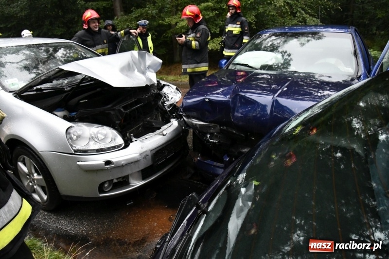 Zdjęcie w galerii na portalu naszraciborz.pl: Wypadek na DW 425 Kuźnia-Solarnia. Ranna kobieta i dwójka jej dzieci  wiadomości z regionu