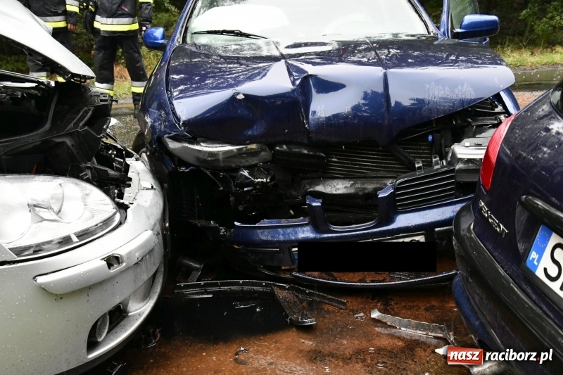 Zdjęcie w galerii na portalu naszraciborz.pl: Wypadek na DW 425 Kuźnia-Solarnia. Ranna kobieta i dwójka jej dzieci  wiadomości z regionu