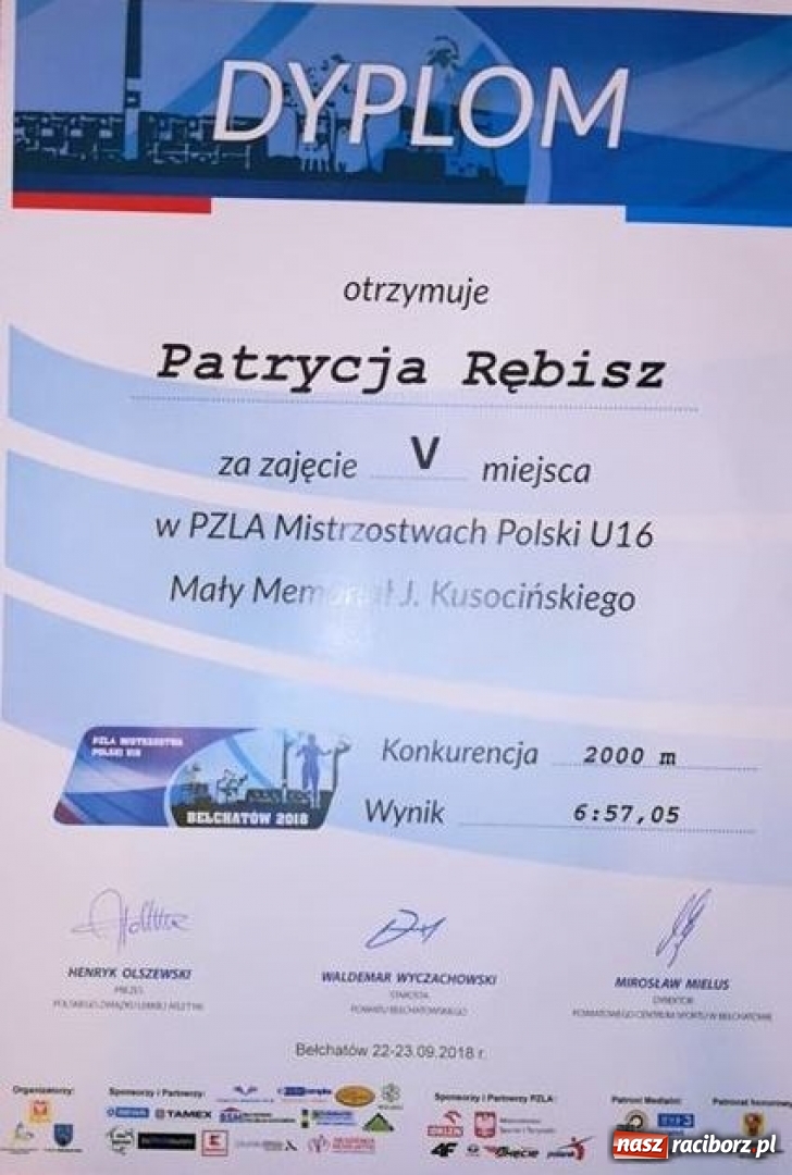 Zdjęcie w galerii na portalu naszraciborz.pl: Debiut Patrycji Rębisz z rekordem życiowym wiadomości z regionu