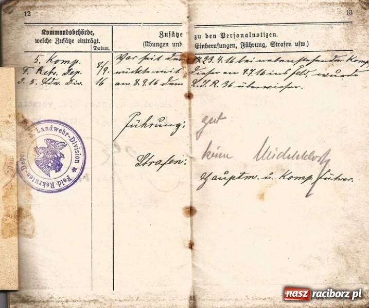 Zdjęcie w galerii na portalu naszraciborz.pl: Wojna dziesiątkuje raciborskie pułki  wiadomości z regionu