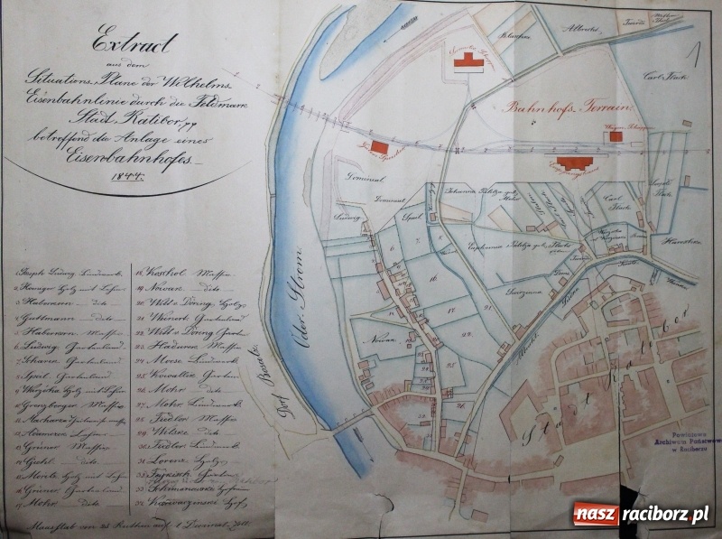 Zdjęcie w galerii na portalu naszraciborz.pl: W raciborskim archiwum odkryto plan śródmieścia z 1844 roku  wiadomości z regionu