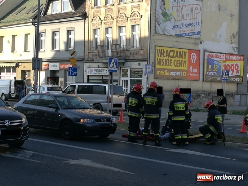 Zdjęcie w galerii na portalu naszraciborz.pl: Wypadek na Londzina. Kobieta potrącona na pasach  wiadomości z regionu