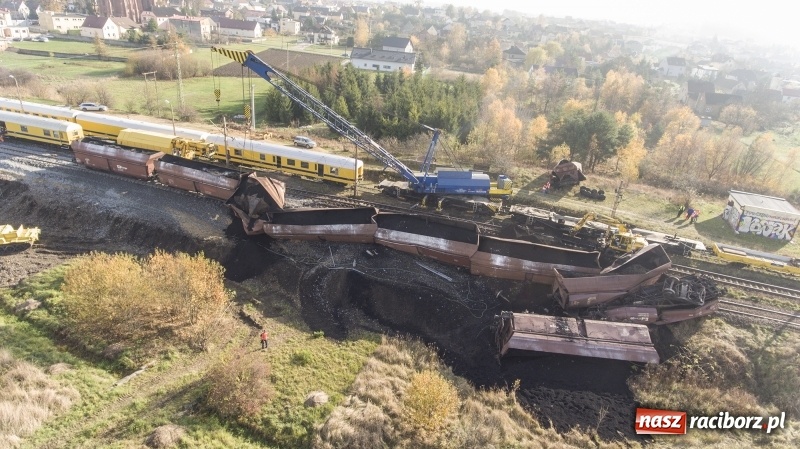 Zdjęcie w galerii na portalu naszraciborz.pl: Wykolejenie w Markowicach. Obraz z lotu ptaka  wiadomości z regionu
