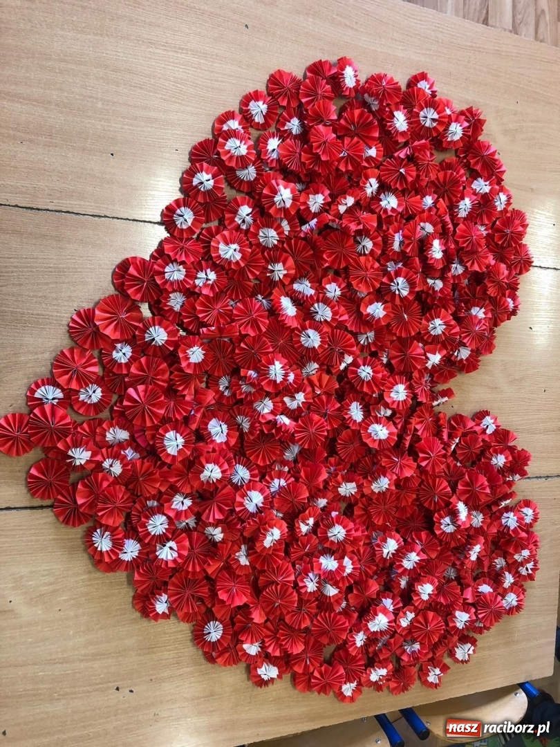 Zdjęcie w galerii na portalu naszraciborz.pl: Uczniowie SP 15 rozdają biało-czerwone kotyliony na Święto Niepodległości  wiadomości z regionu