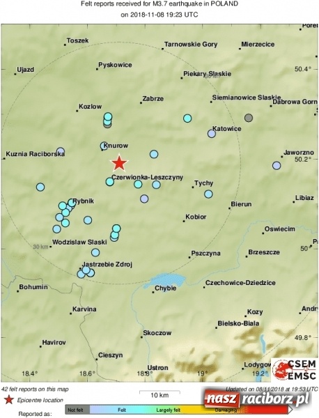 Zdjęcie w galerii na portalu naszraciborz.pl: O 20.23 w naszym regionie zatrzęsła się ziemia  wiadomości z regionu