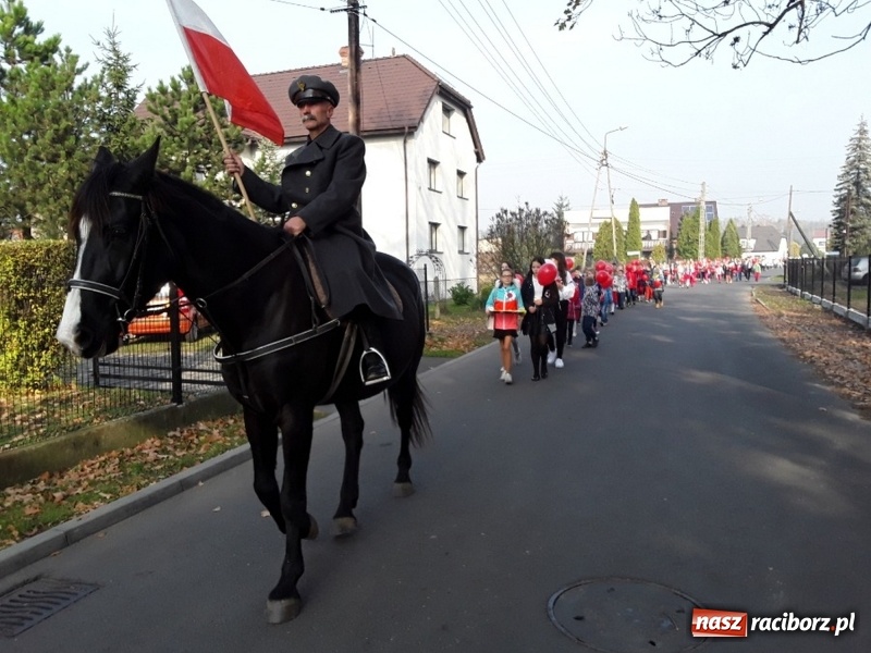 Zdjęcie w galerii na portalu naszraciborz.pl: Uczniowie z Nędzy w przemarszu dla Niepodległej z naczelnikiem na czele wiadomości z regionu