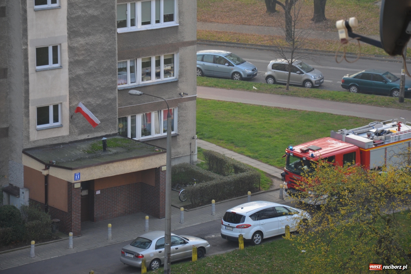 Zdjęcie w galerii na portalu naszraciborz.pl: Na Ogrodowej ktoś podpalił wycieraczki przy drzwiach  wiadomości z regionu