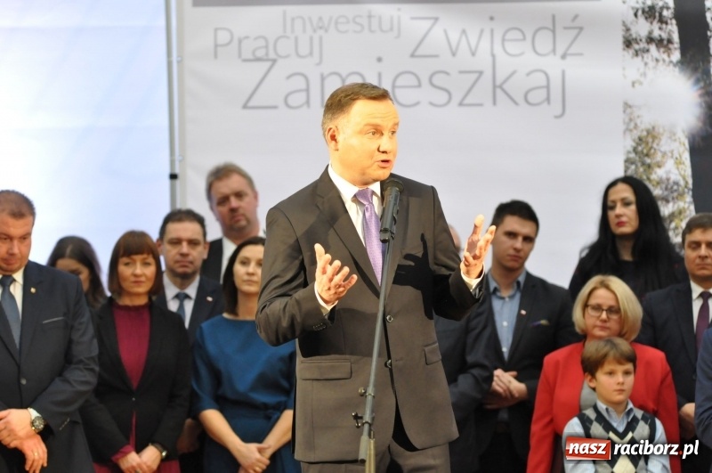 Zdjęcie w galerii na portalu naszraciborz.pl: Prezydent RP Andrzej Duda w Raciborzu. Było o Odrze, polskim ruchu narodowym i smogu  wiadomości z regionu