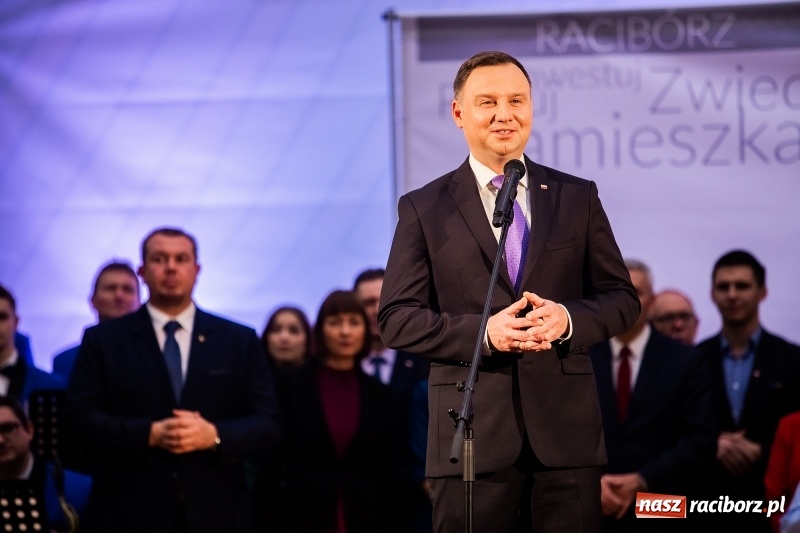 Zdjęcie w galerii na portalu naszraciborz.pl: Prezydent RP Andrzej Duda w Raciborzu. Było o Odrze, polskim ruchu narodowym i smogu  wiadomości z regionu