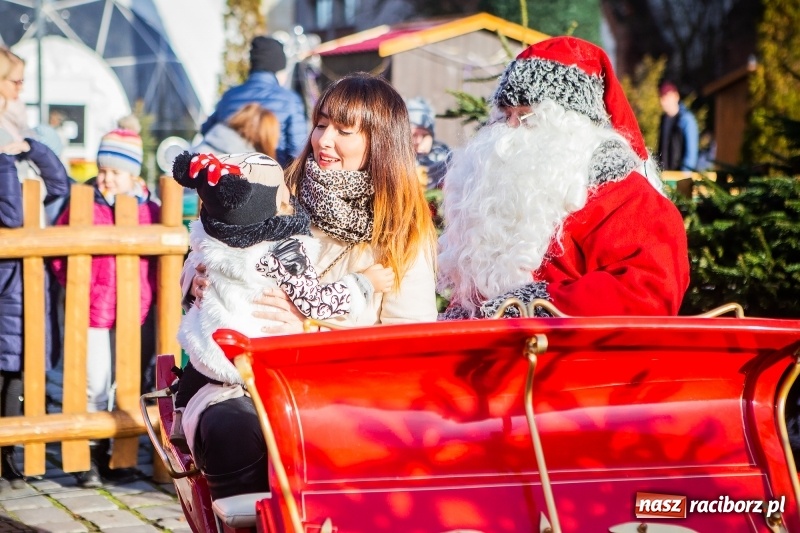 Zdjęcie w galerii na portalu naszraciborz.pl: Zagroda z Mikołajem i żywymi reniferami na rynku wiadomości z regionu