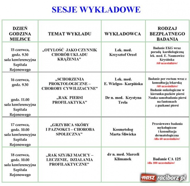 Zdjęcie w galerii na portalu naszraciborz.pl: Bezpłatne badania i promocja zdrowia wiadomości z regionu