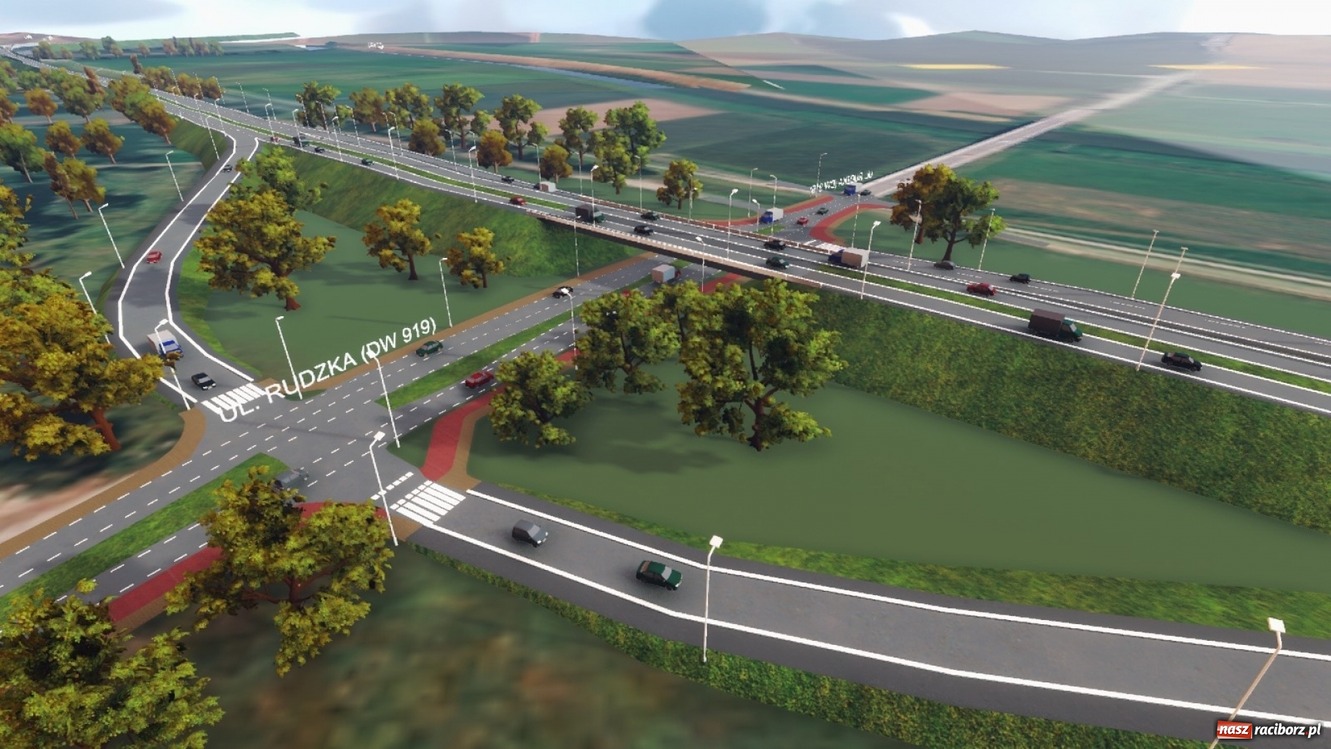 Zdjęcie w galerii na portalu naszraciborz.pl: Rusza budowa wschodniej obwodnicy Raciborza. Strabag podał harmonogram prac [FOTO] wiadomości z regionu