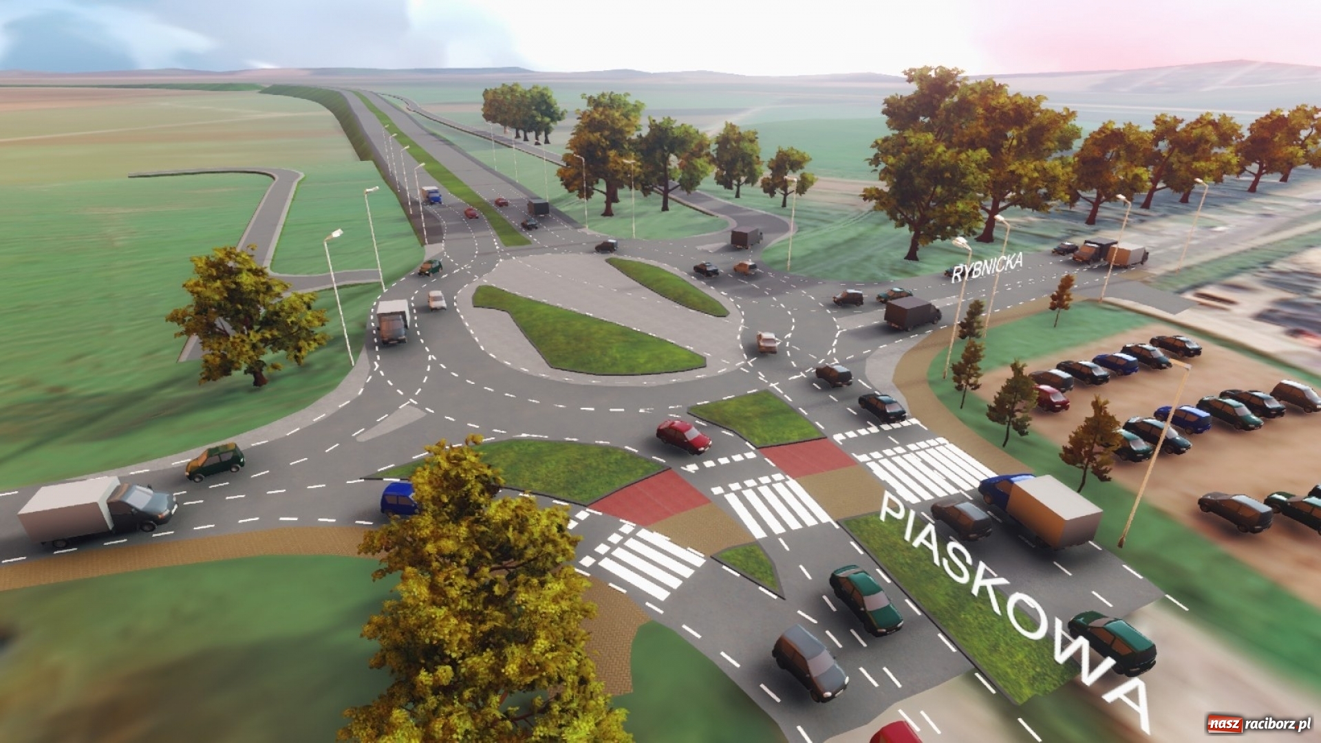 Zdjęcie w galerii na portalu naszraciborz.pl: Rusza budowa wschodniej obwodnicy Raciborza. Strabag podał harmonogram prac [FOTO] wiadomości z regionu