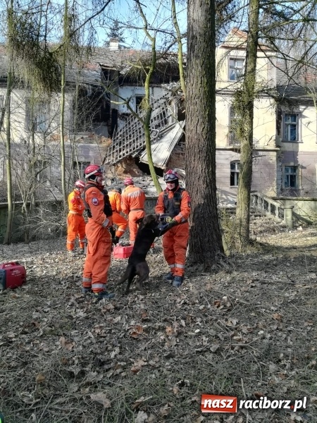 Zdjęcie w galerii na portalu naszraciborz.pl: Katastrofa budowlana w Rudniku. Runęła ściana frontowa pałacu. Strażacy przeszukują ruiny  wiadomości z regionu