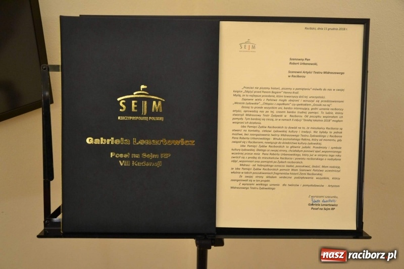 Zdjęcie w galerii na portalu naszraciborz.pl: Obchody II rocznicy powstania Midraszowego Teatru Żydowskiego  wiadomości z regionu