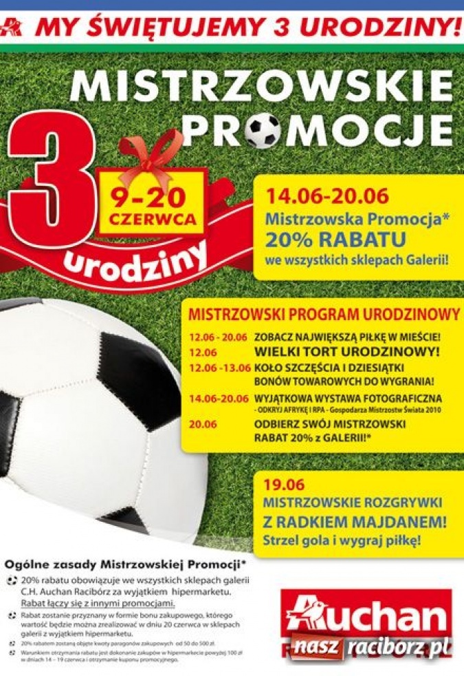 Zdjęcie w galerii na portalu naszraciborz.pl: 333 kg TORTU na trzecie urodziny Auchan wiadomości z regionu