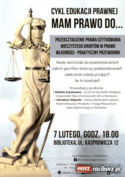 Zdjęcie w galerii na portalu naszraciborz.pl: Mam prawo do... Sąd i biblioteka zapraszają na wykład edukacji prawnej  wiadomości z regionu