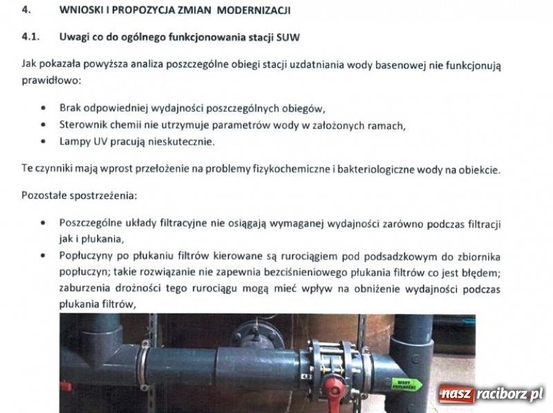 Zdjęcie w galerii na portalu naszraciborz.pl: NIE JEST DOBRZE! Dotarliśmy do raportu o filtrach w H2Ostróg  wiadomości z regionu