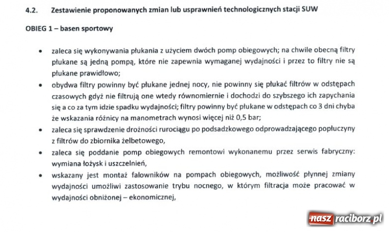 Zdjęcie w galerii na portalu naszraciborz.pl: NIE JEST DOBRZE! Dotarliśmy do raportu o filtrach w H2Ostróg  wiadomości z regionu