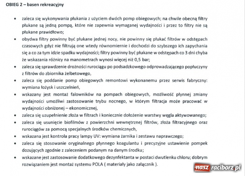 Zdjęcie w galerii na portalu naszraciborz.pl: NIE JEST DOBRZE! Dotarliśmy do raportu o filtrach w H2Ostróg  wiadomości z regionu
